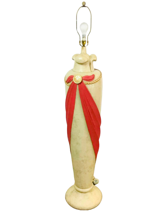 Large Floor Standing Ceramic Lamp Base - Red Drapes Statement Piece