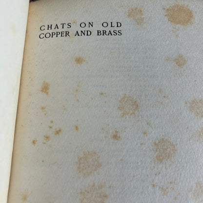 Chats on Old Copper and Brass Fred Burgess London First Edition 1914