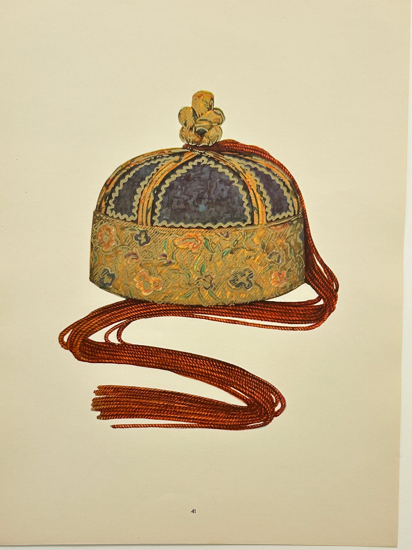 Folio Wall Art - Khalkha Woman's Cap (Tortsog) - National Costumes of the M.P.R. by U Yadamsuren 1967