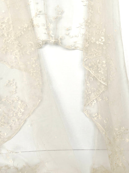 Sold Out - Vintage Lace Hand Embroidered Wedding Flounce Bridal Veil