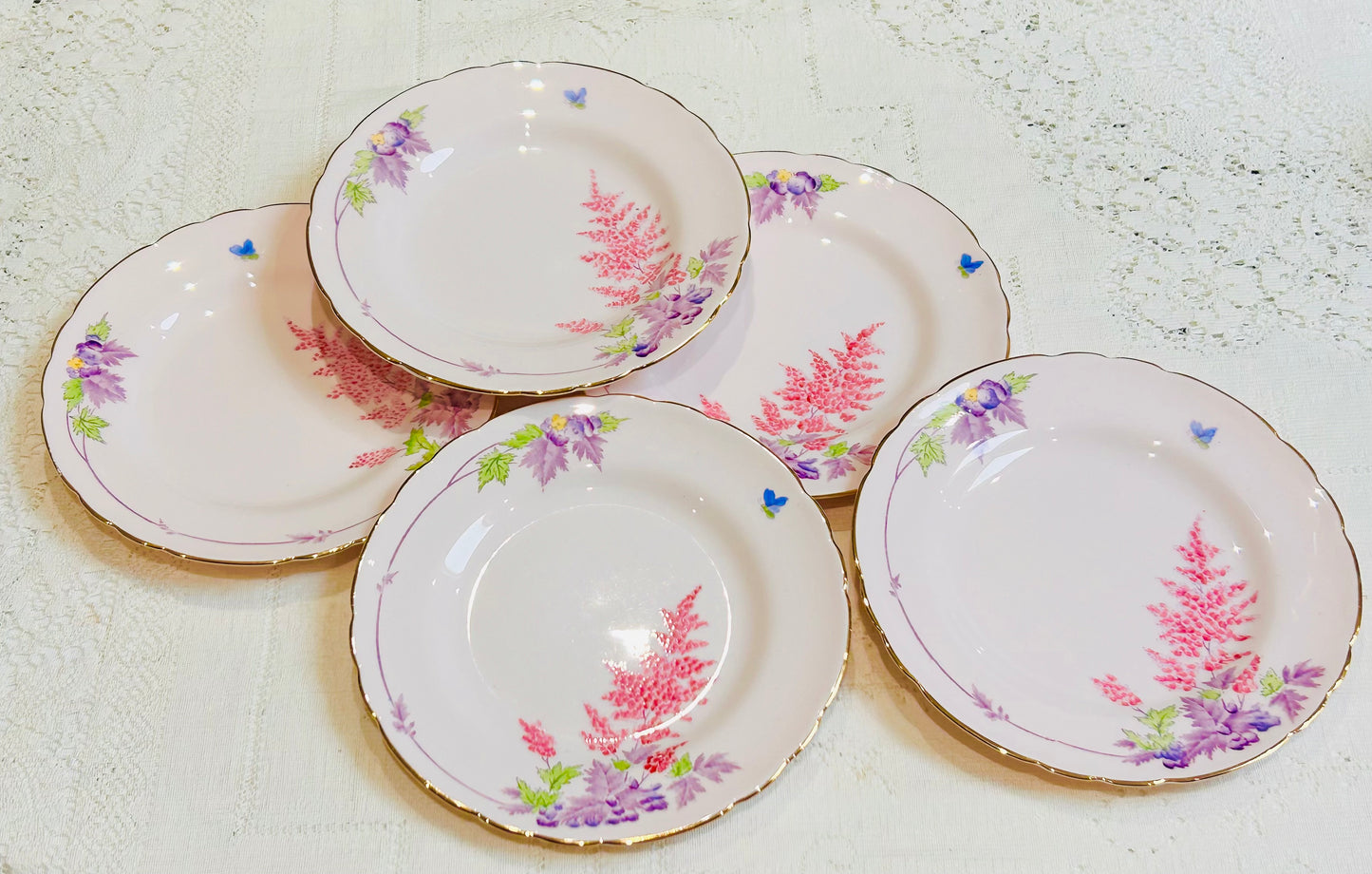 Tuscan China Vintage Pink Floral Tea Set