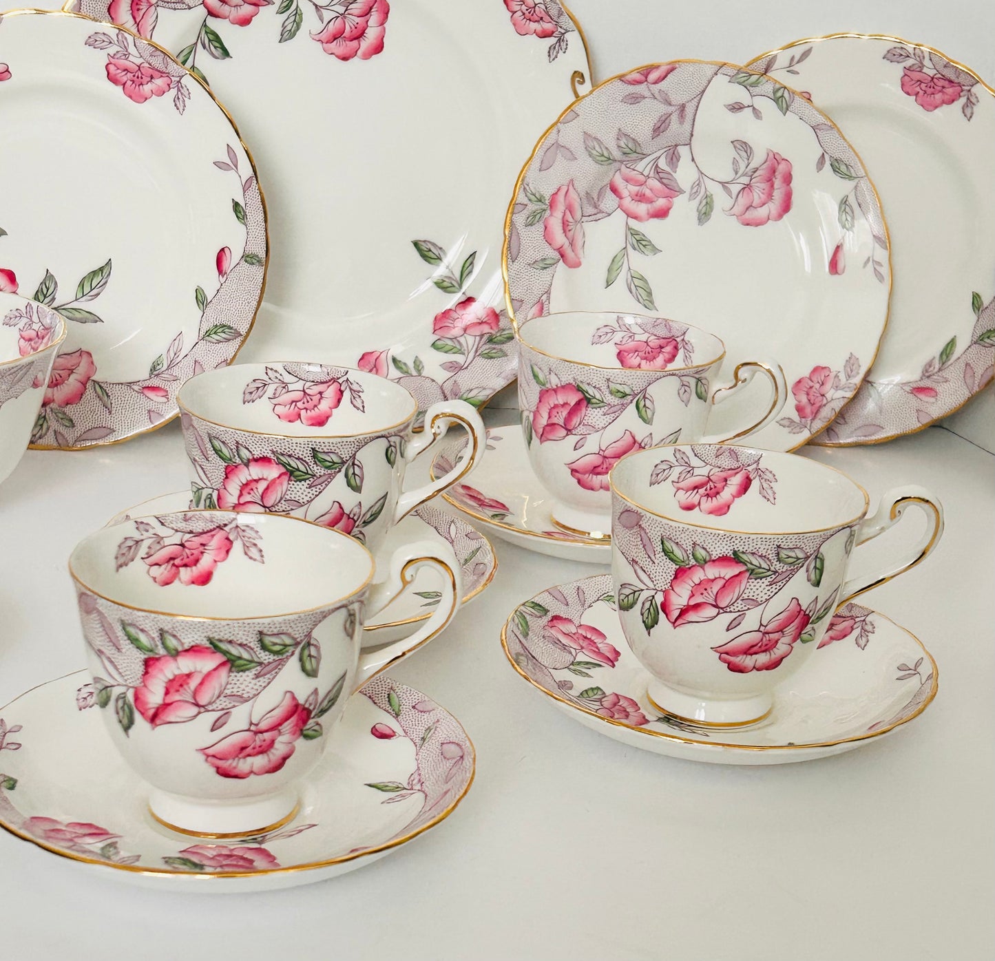 Pink Vintage Tea Set by New Chelsea China England