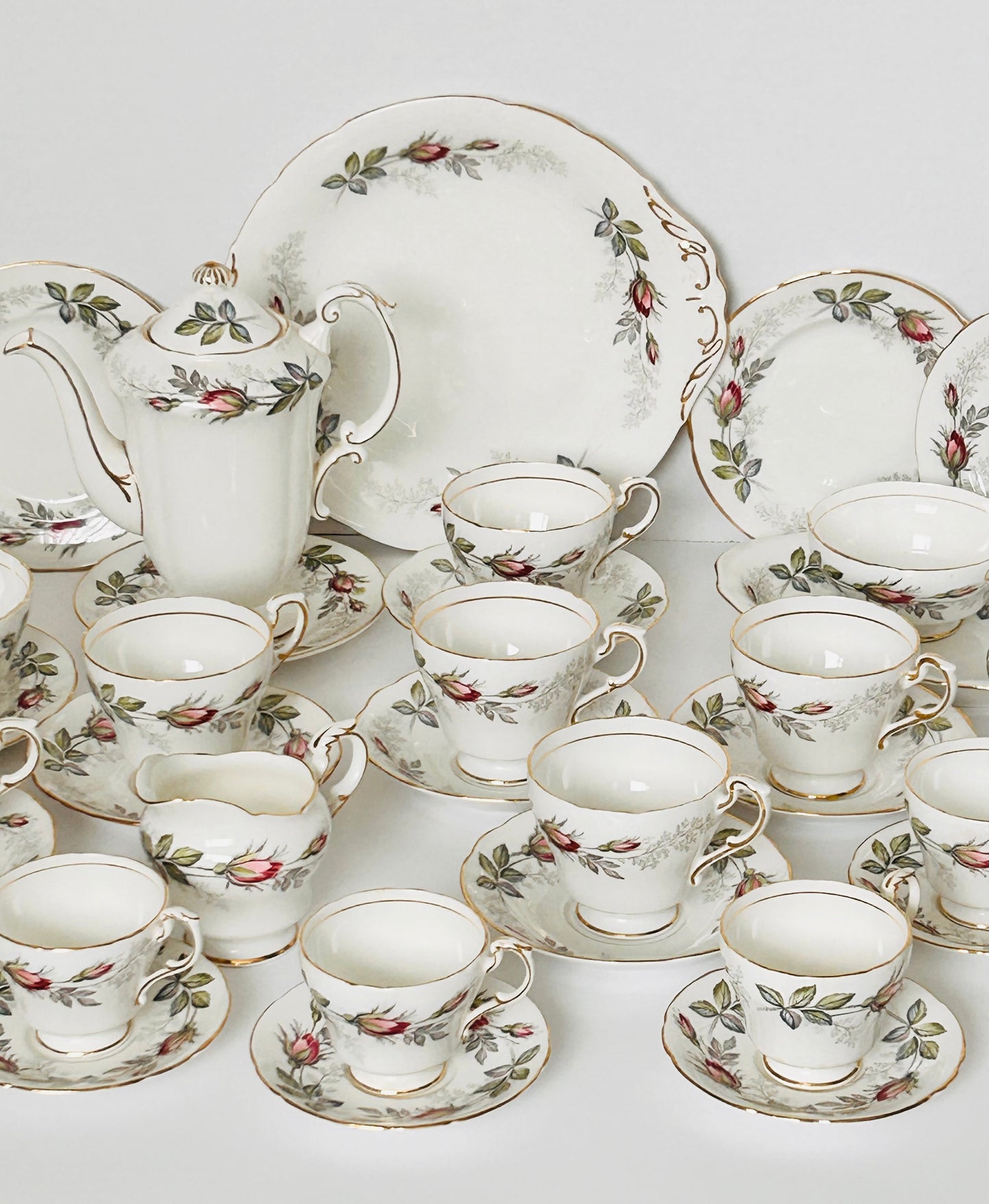 Paragon Bridal Rose Tea & Coffee Set