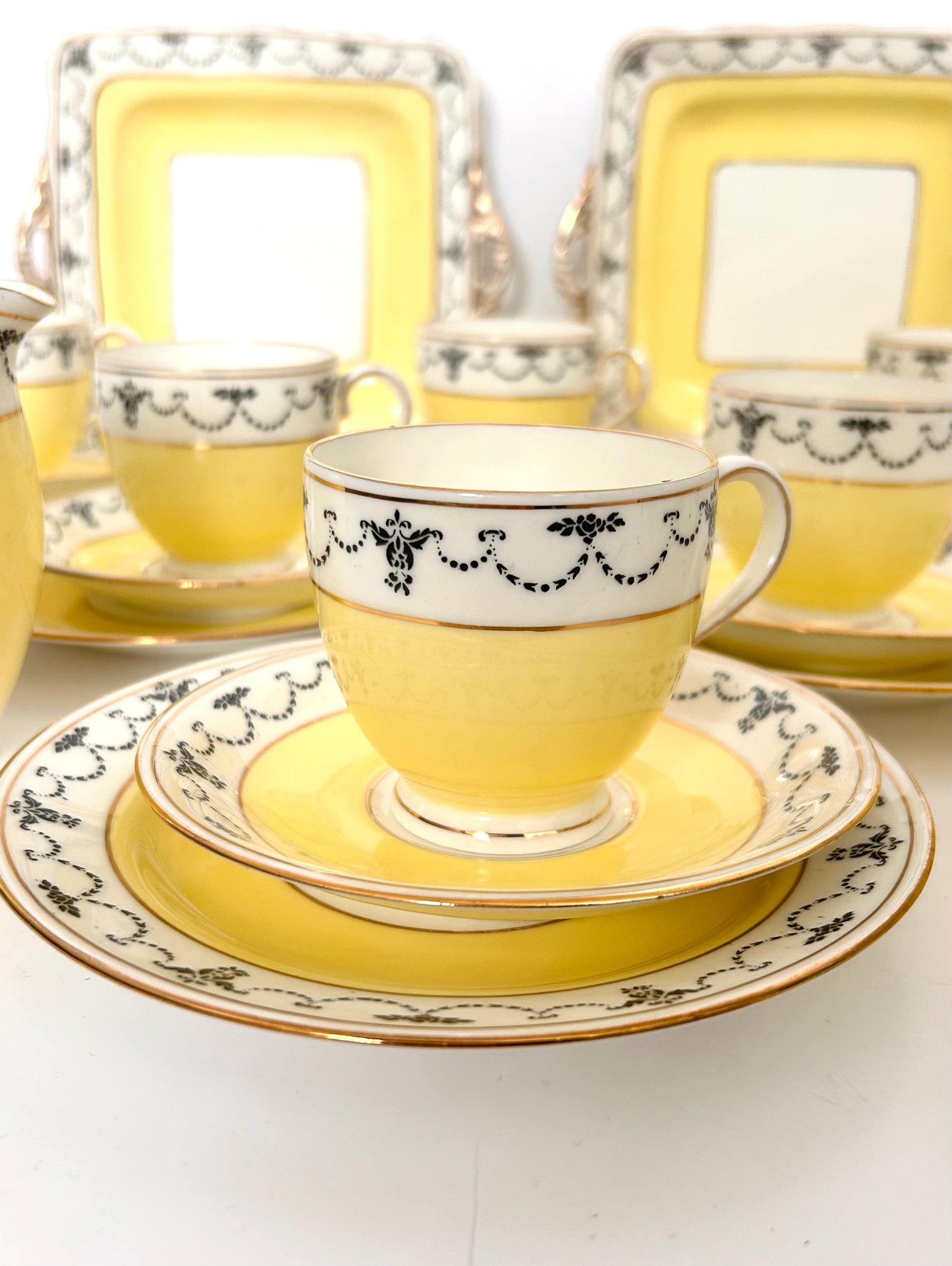 Summer Yellow Vintage Tea Set by Fenton China