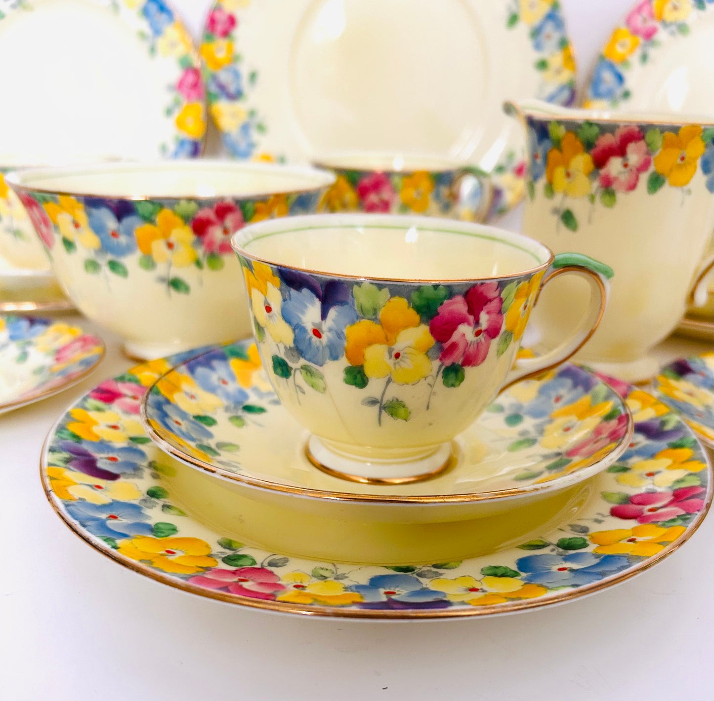 Crown Staffordshire vintage Flower Tea set