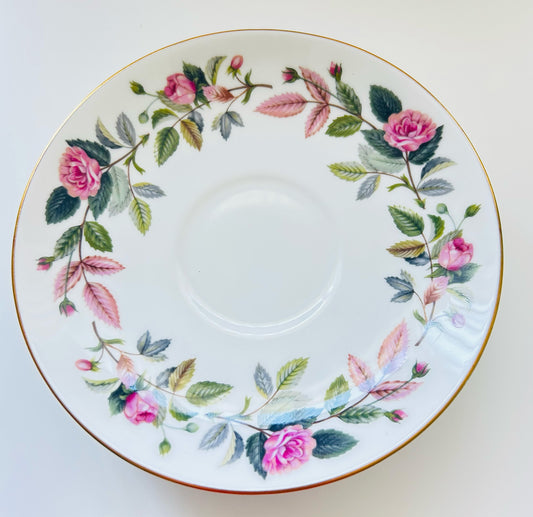 Wedgwood Hathaway Rose Saucer Replacements - vintage orphan saucer