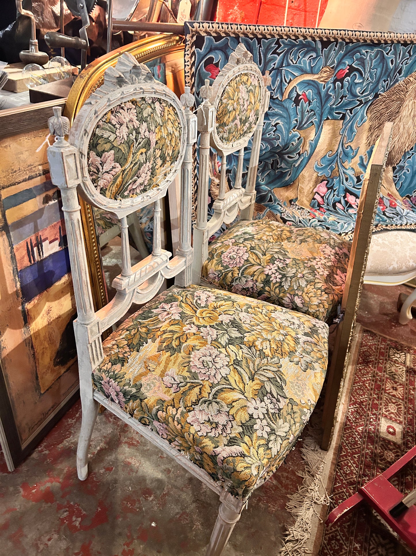 Antique French Bedroom Chairs White Wood