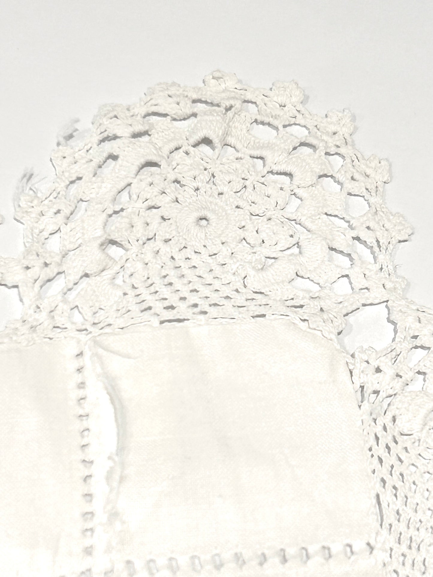 Antique White Square Cutwork Tablecloth