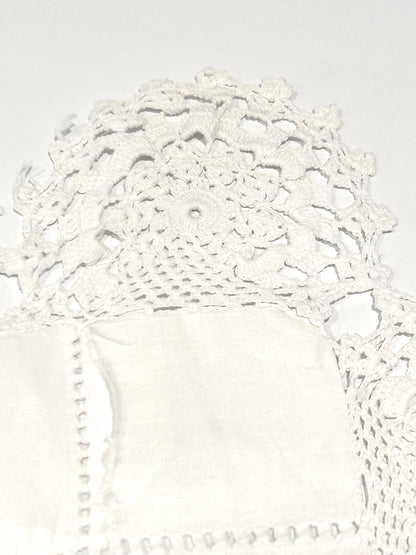 Antique White Square Cutwork Tablecloth