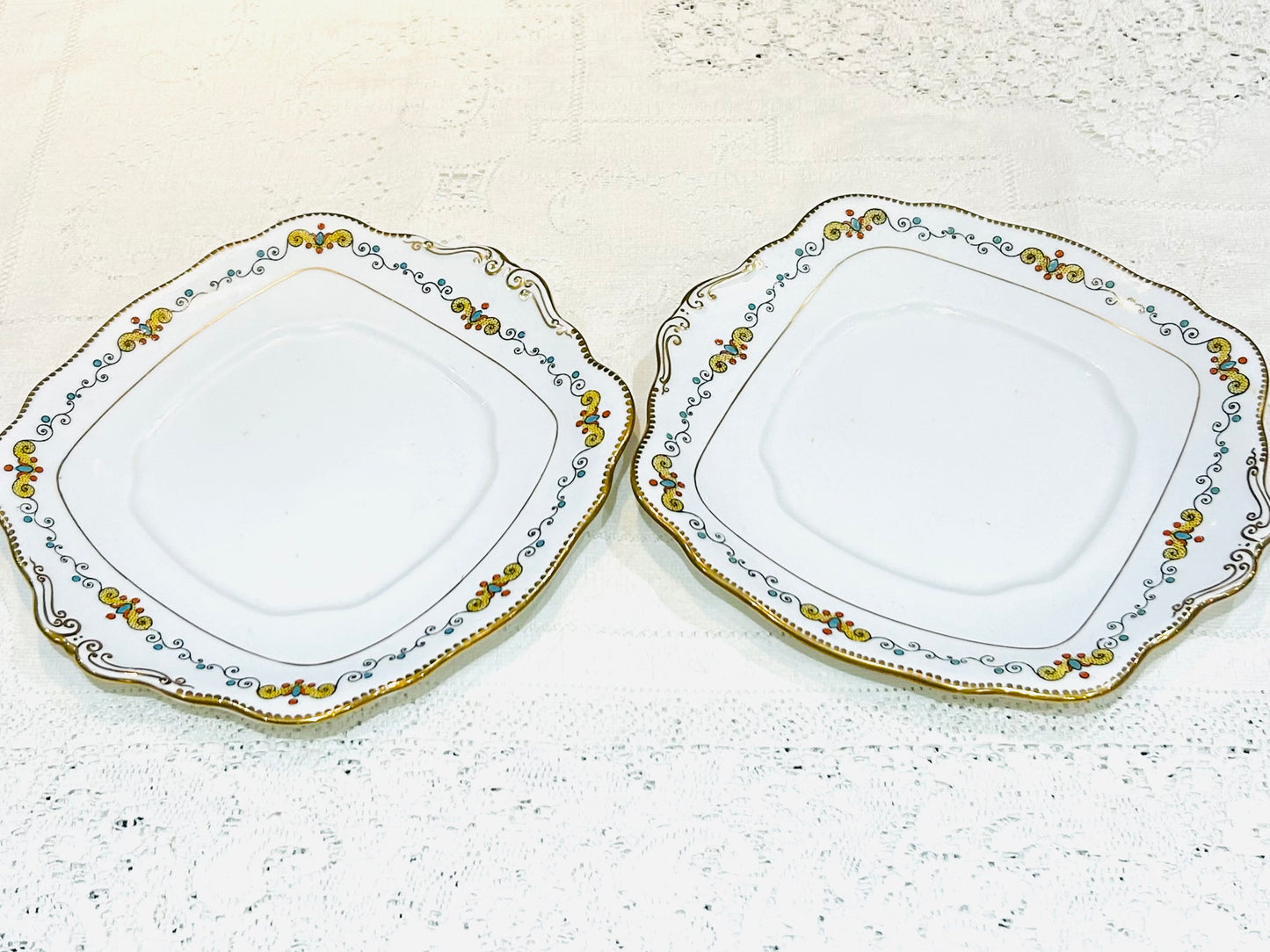 2 Royal Albert “Avenue” Pattern Art Deco Serving Plates 