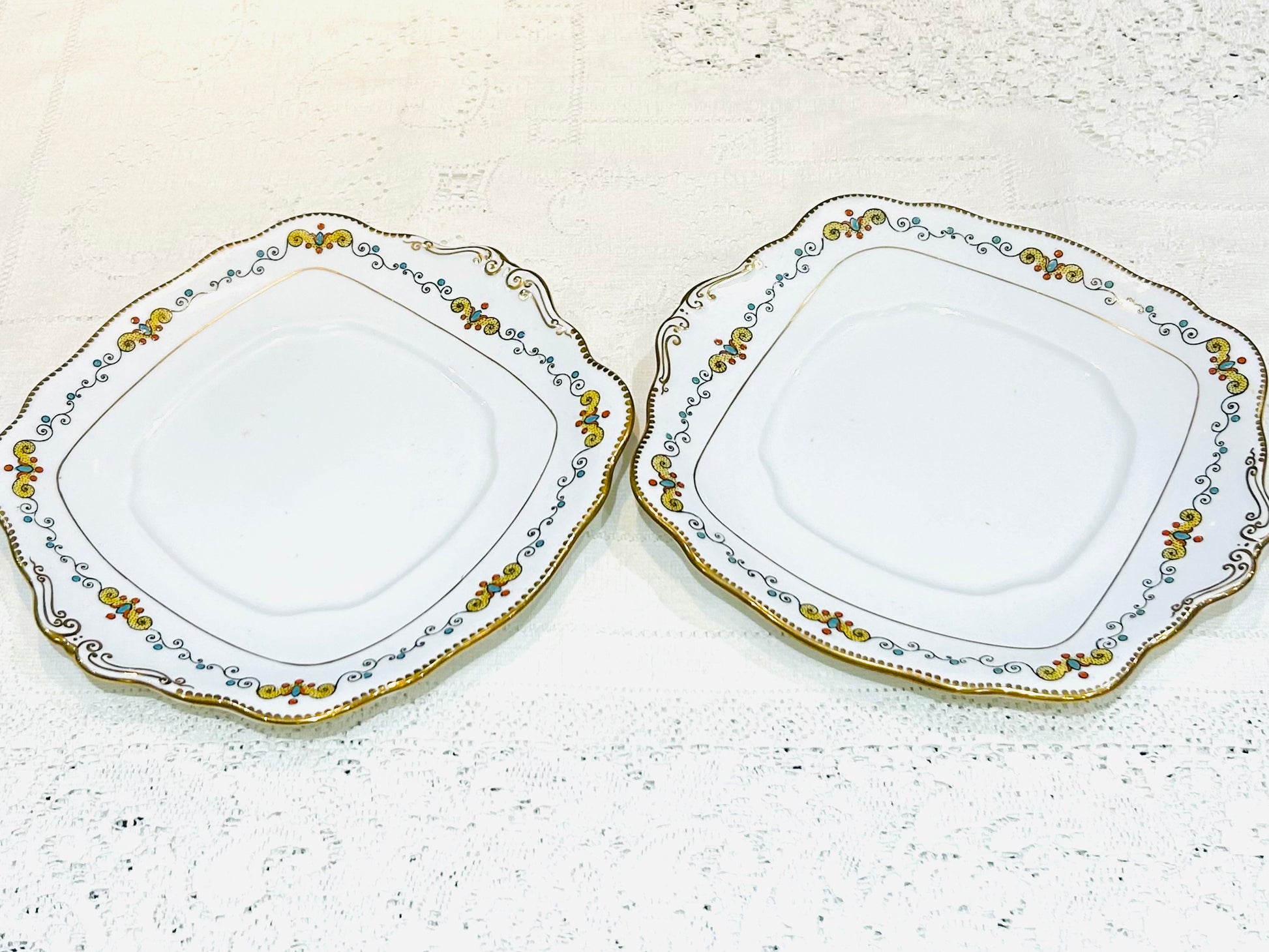 2 Royal Albert “Avenue” Pattern Art Deco Serving Plates 