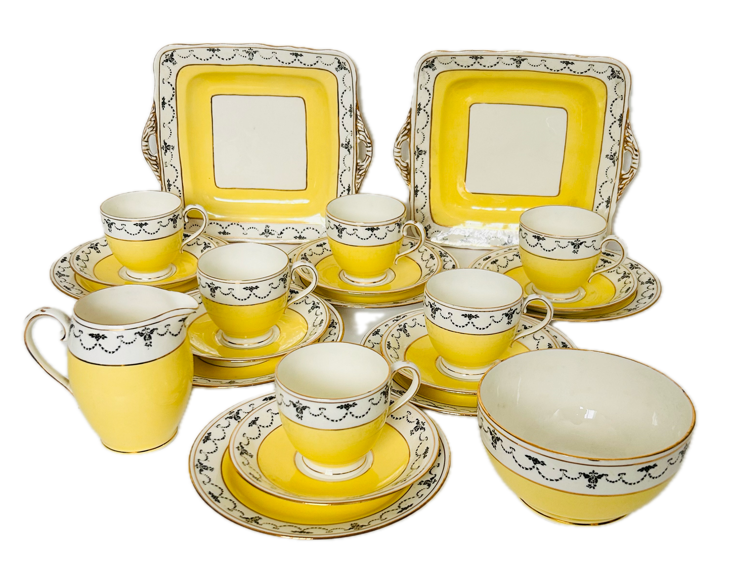 Summer Yellow Vintage Tea Set by Fenton China