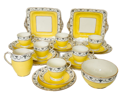 Summer Yellow Vintage Tea Set by Fenton China