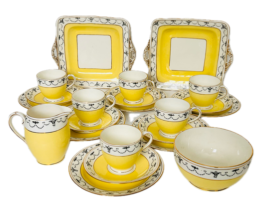Summer Yellow Vintage Tea Set by Fenton China