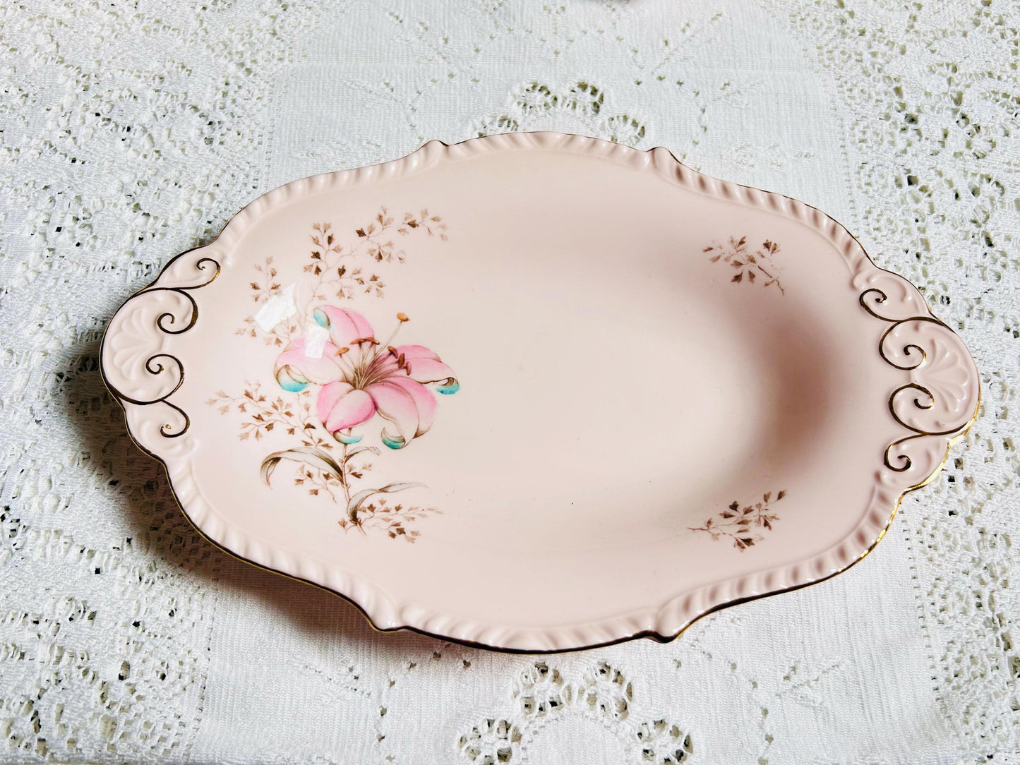 Tuscan Vintage China Pink Table Dish for Afternoon Tea