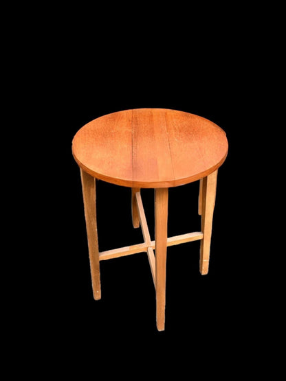 Vintage Teak Round Bedside Table