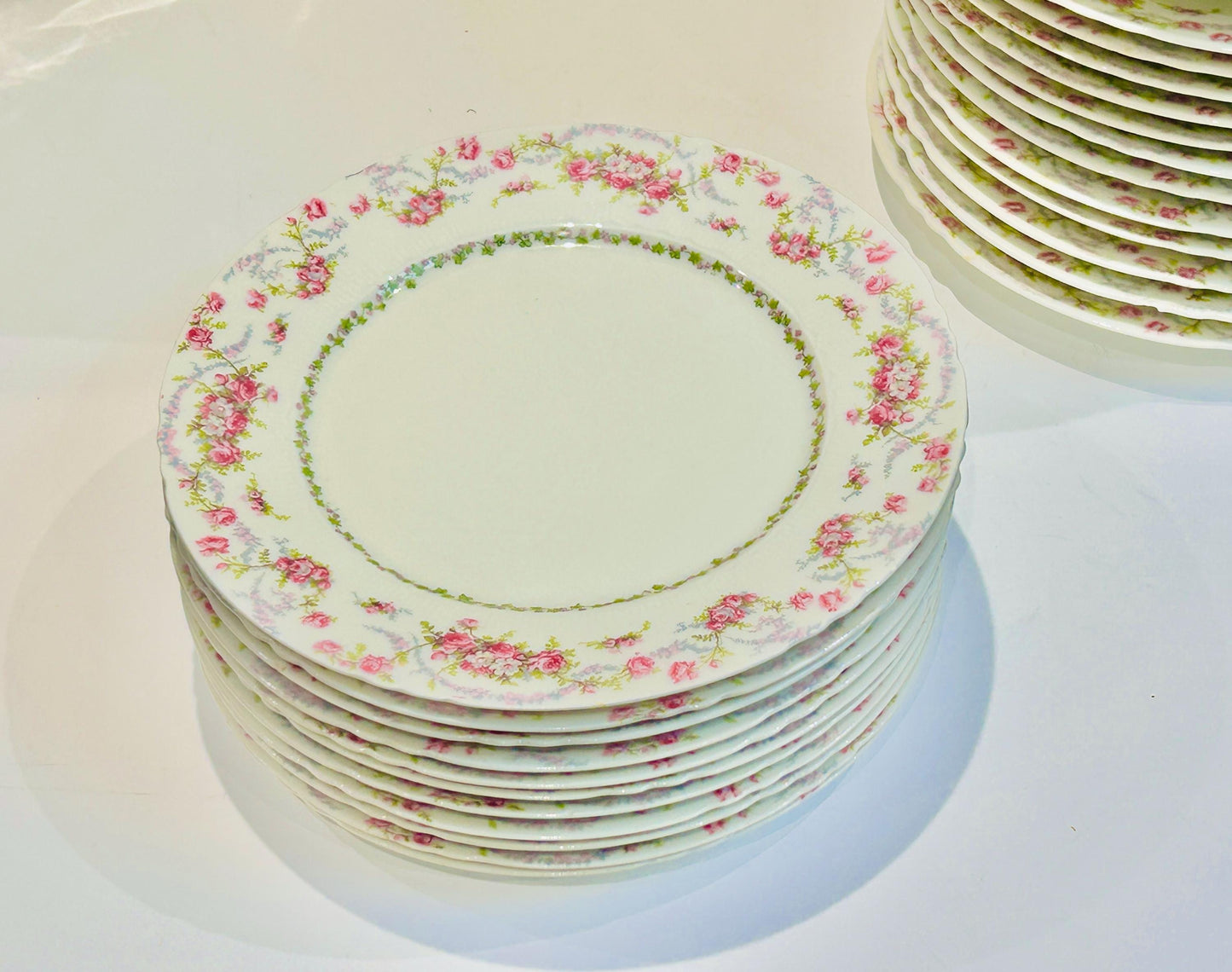 Limoge China French Pink Rose Dinner Set