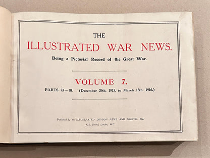 Antique Book Illustrated War News Volume 7 Printed in London 1916