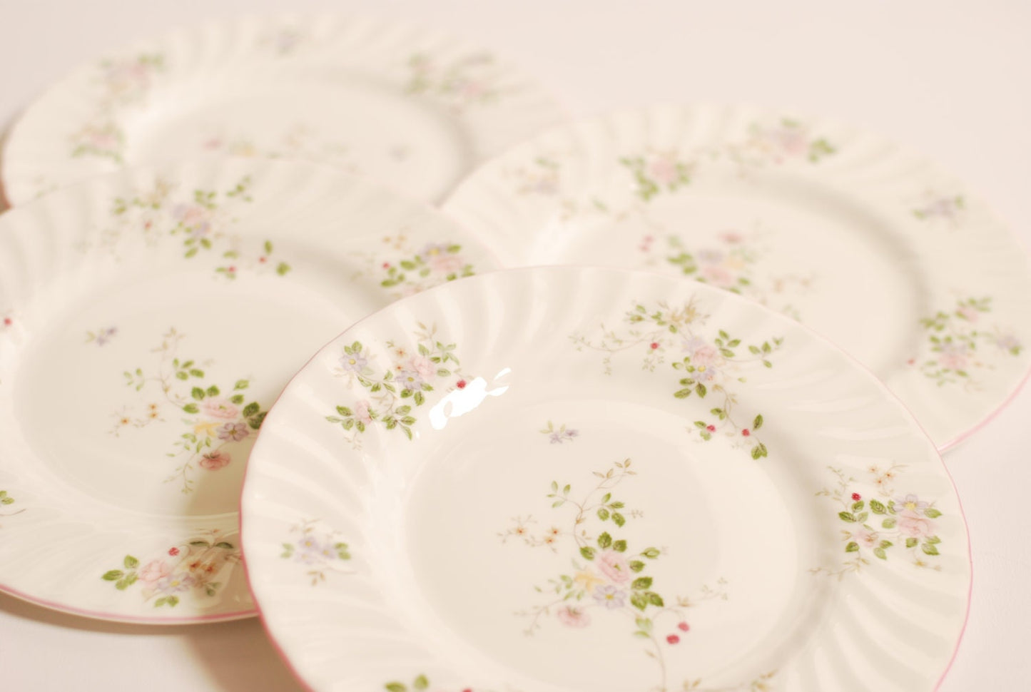 Pink Rose Vintage Tea Plates Pattern Melrose