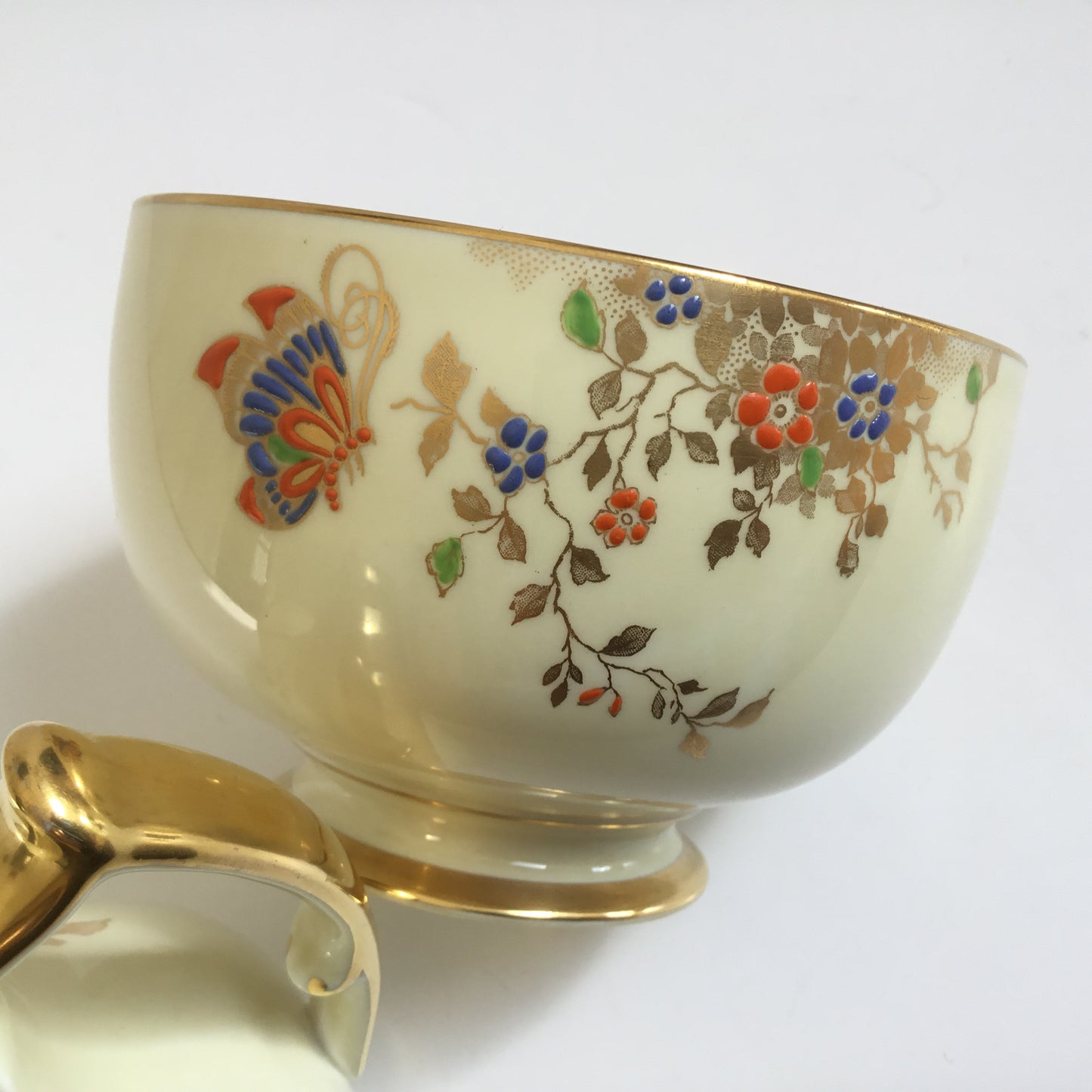Art Deco Butterflies – Jackson & Gosling Milk Jug & Sugar Bowl – Vintage Bone China (England)