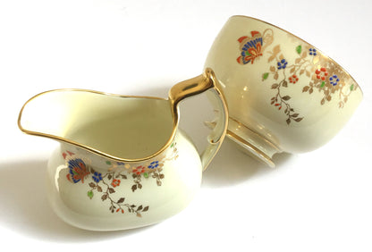 Art Deco Butterflies – Jackson & Gosling Milk Jug & Sugar Bowl – Vintage Bone China (England)