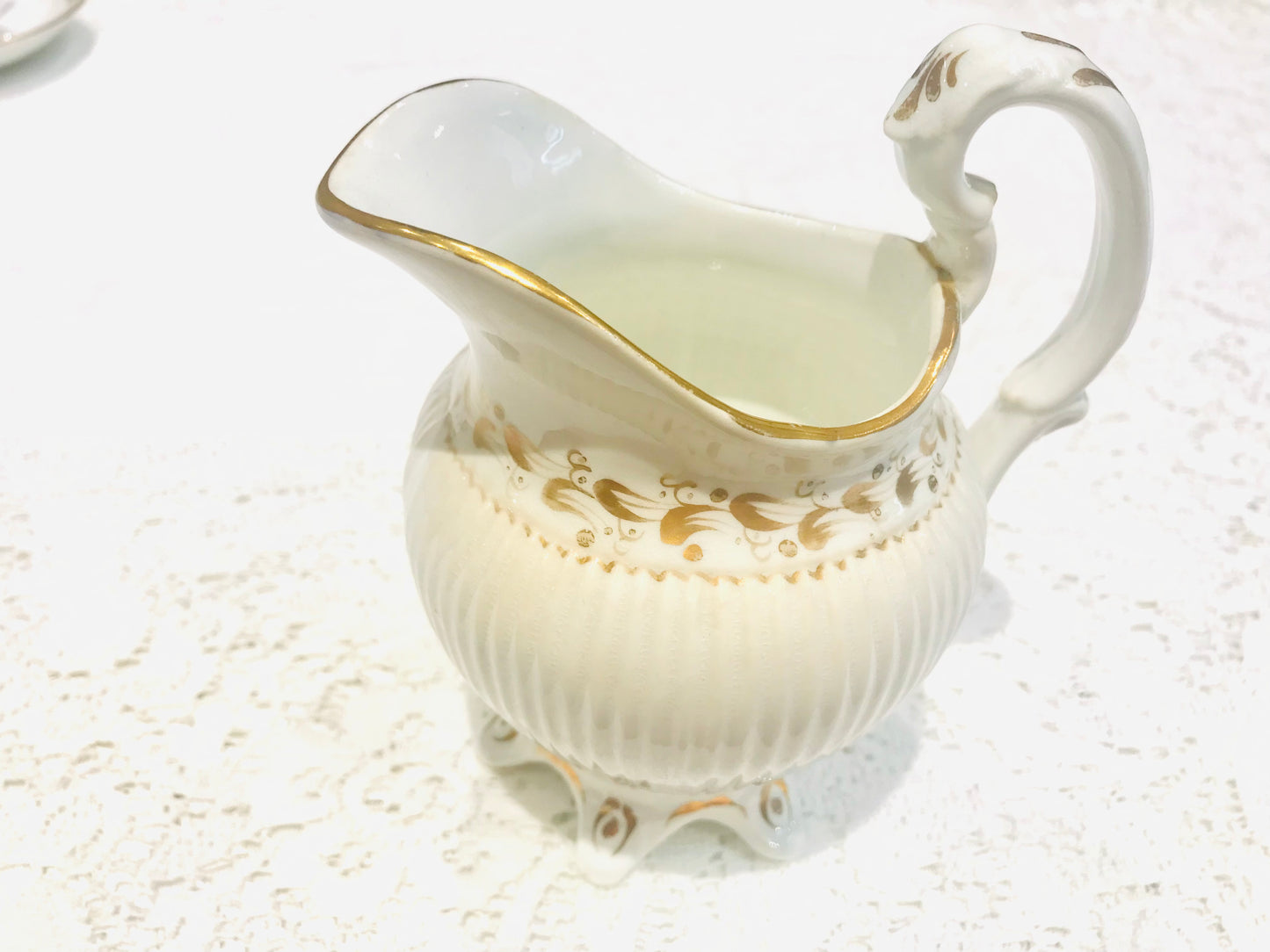 Antique “White & Gold Fleur de Leys” Tea set