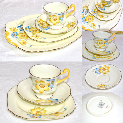 Rare Paragon 1930's Yellow Daffodil Tea Set