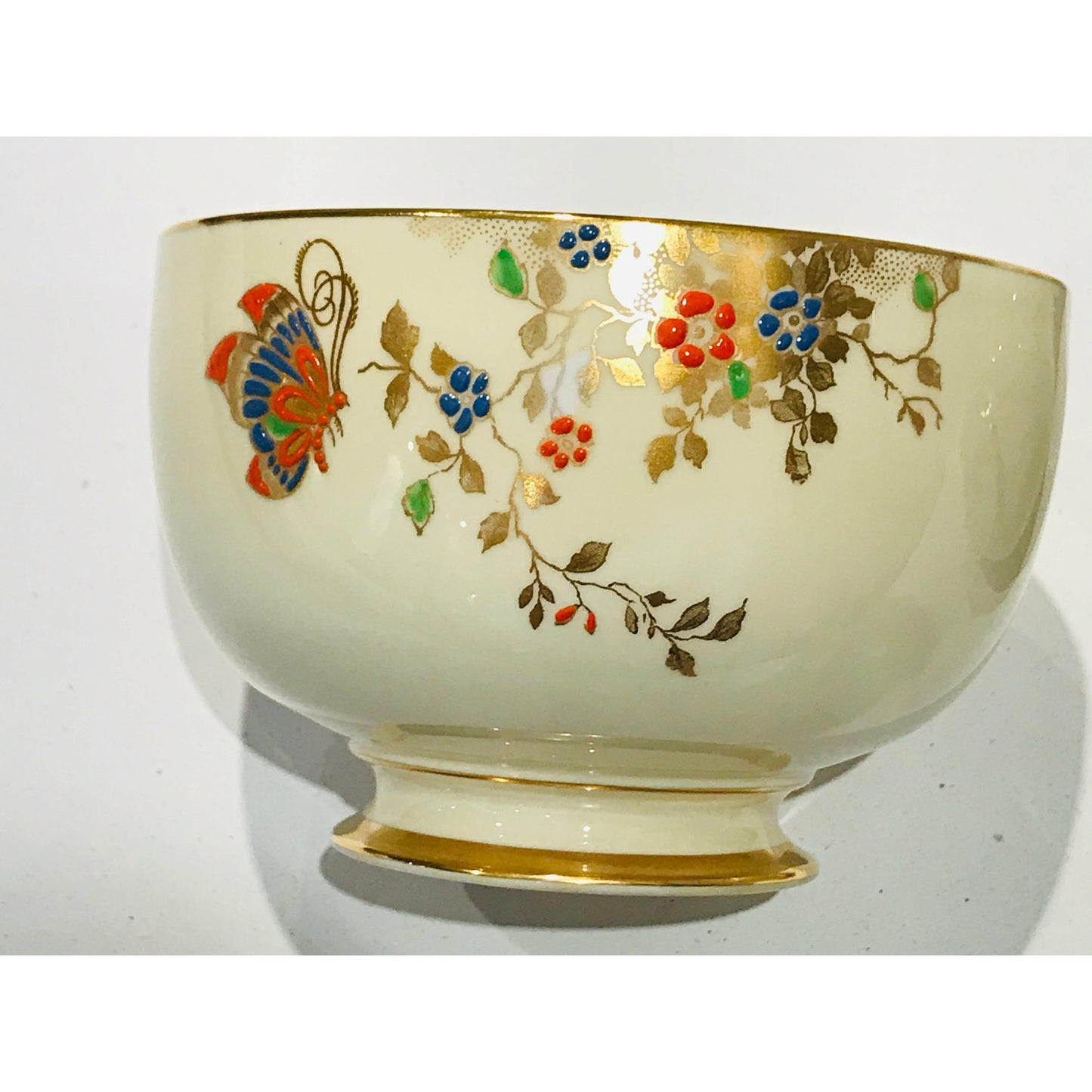 Art Deco Butterflies – Jackson & Gosling Milk Jug & Sugar Bowl – Vintage Bone China (England)