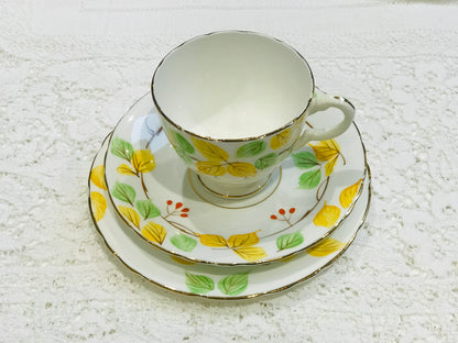 Springtime Art Deco Tea Cup Trio