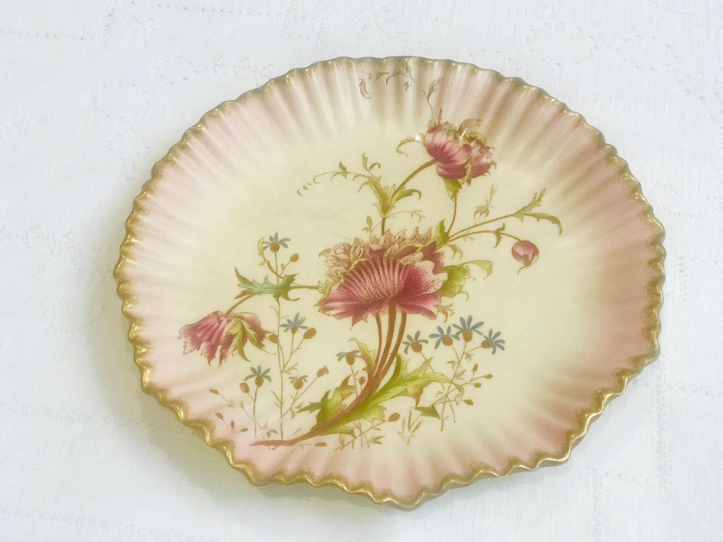 Pink Poppy Hand painted Dessert Plates by Carltonware