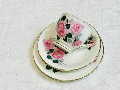 Pink Roses Teacup & Saucer Set by Clare China