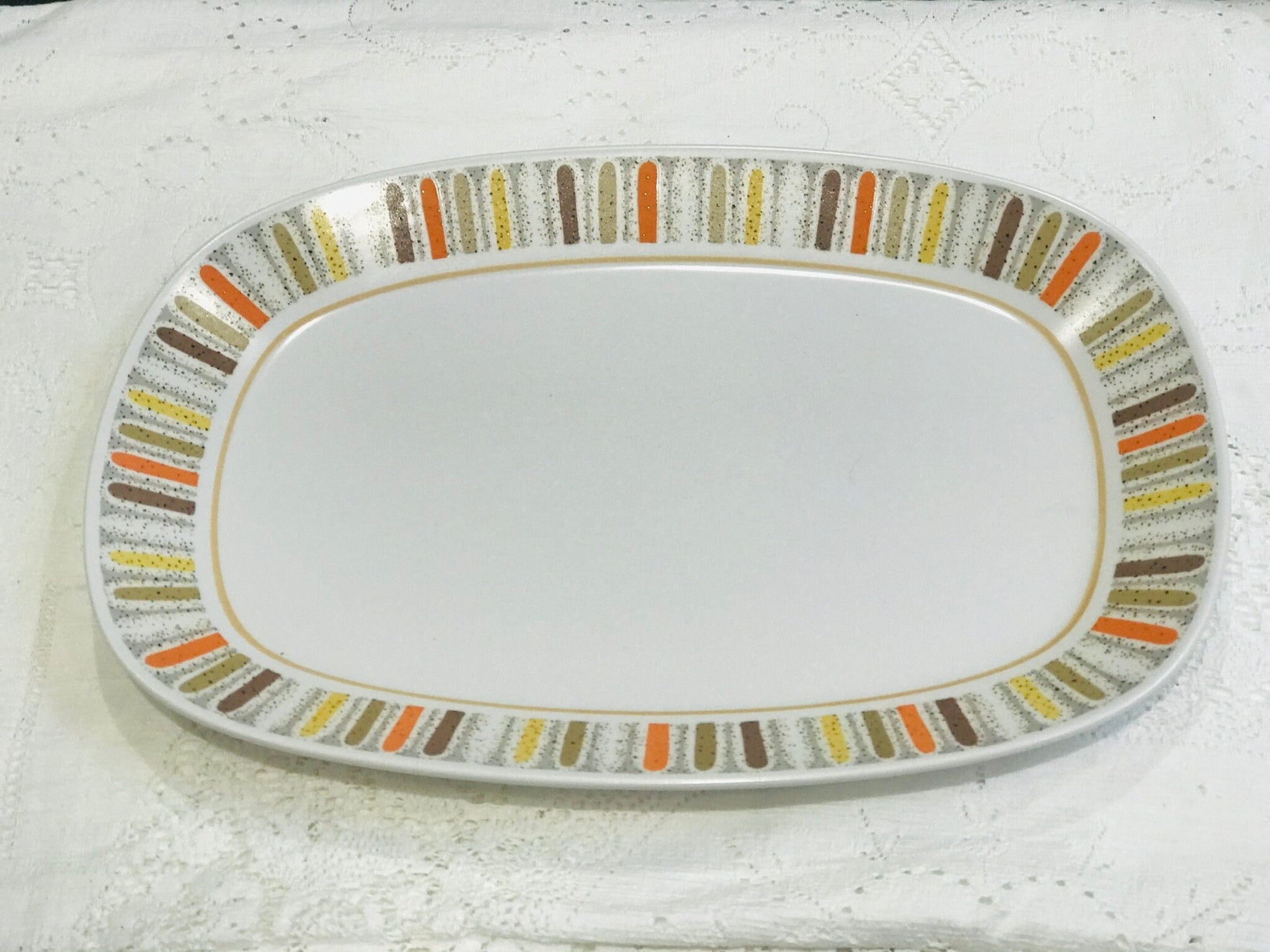 Platter/Plate by Noritake China Pattern Mardi Gras - table ware dinner ware crockery orange red festival