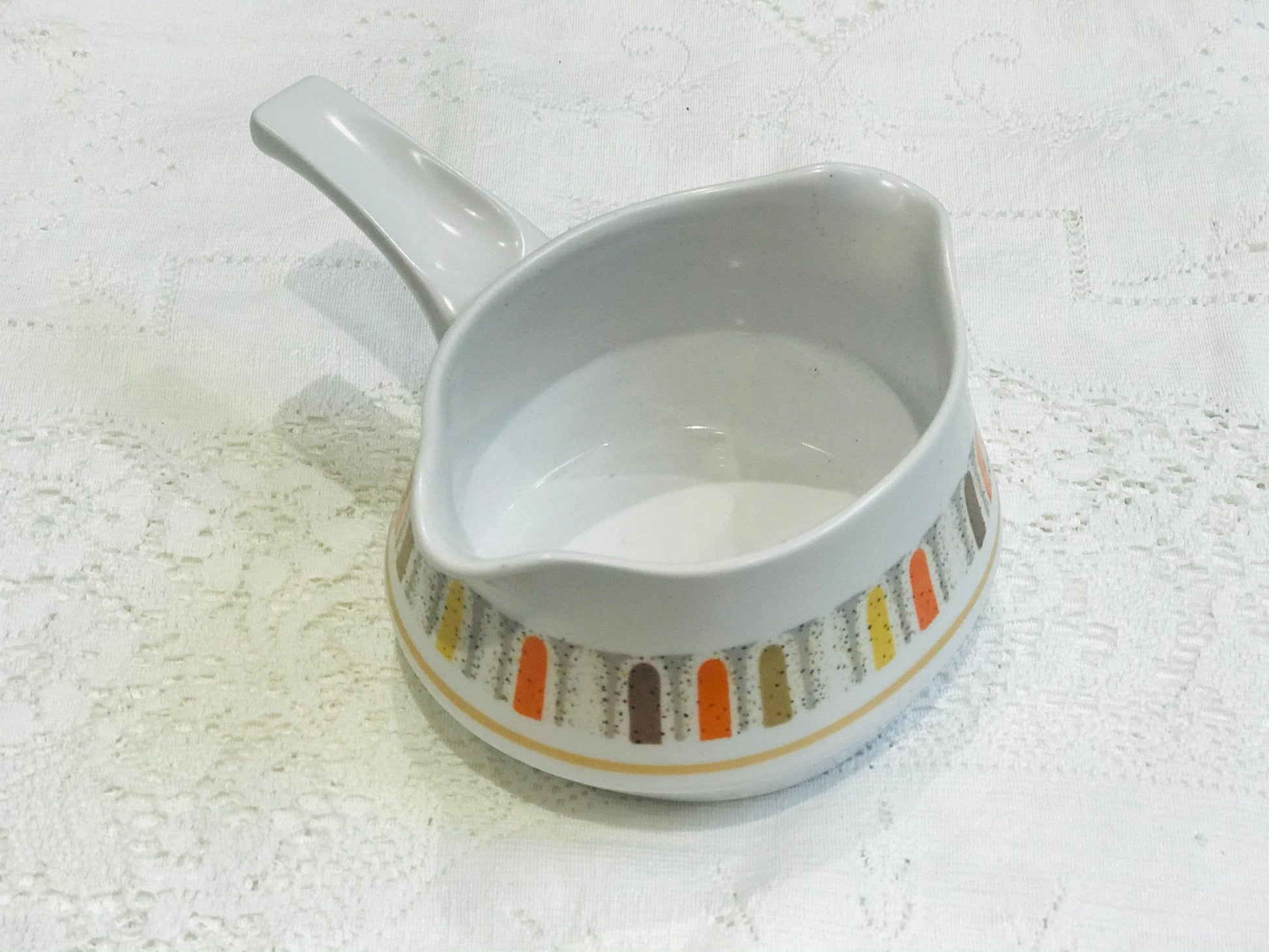 Noritake Mardi Gras pattern orange and yellow Sauce boat Gravy Boat Replacements Dinnerware