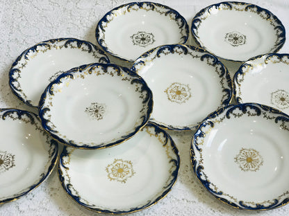 Antique Elegant Blue and White 19th Century Tea set Af